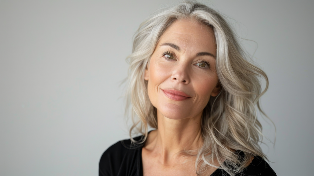 Preview portrait of a woman with silver hair